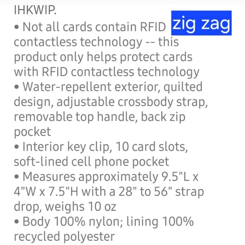 Ihkwip ZigZag crossbody purse - Picture 13 of 14